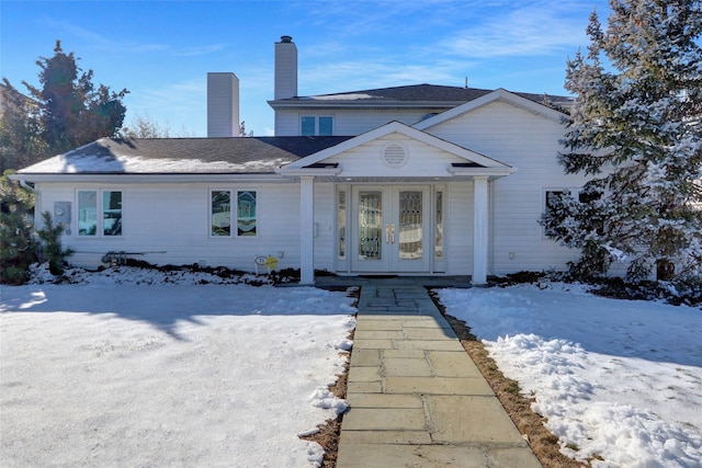 view of front of house with french doors