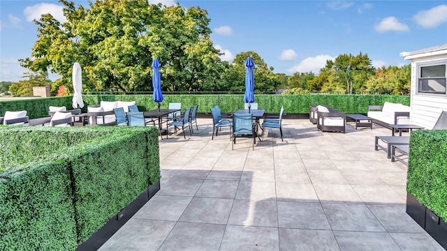 view of patio / terrace with an outdoor living space