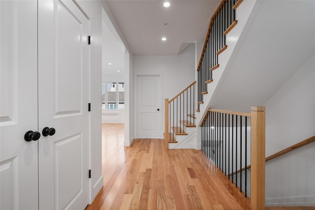 hall featuring light hardwood / wood-style flooring