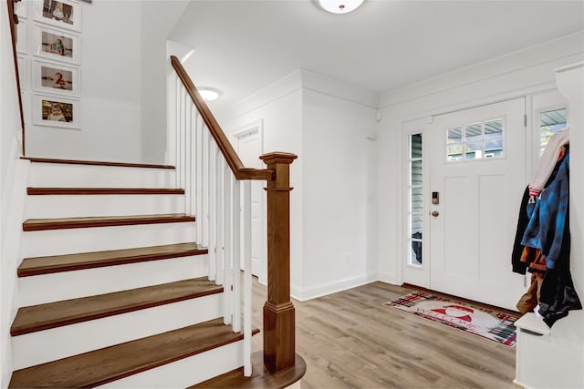 entrance foyer featuring light hardwood / wood-style floors