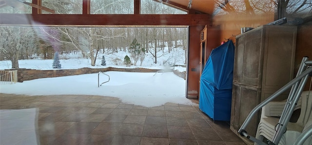 581 Hessinger Lare Rd, Jeffersonville, NY 12748 - snow covered pool featuring a patio