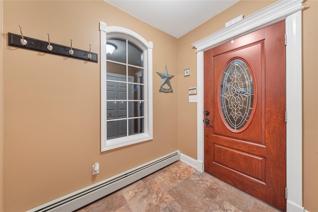 entryway featuring a baseboard radiator