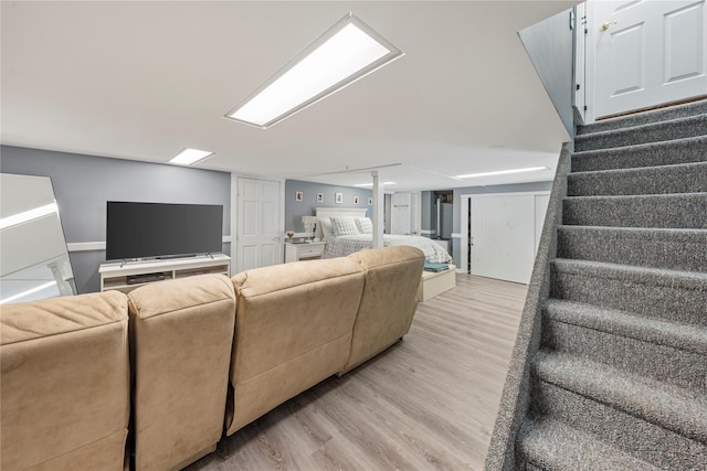 living room featuring light hardwood / wood-style flooring