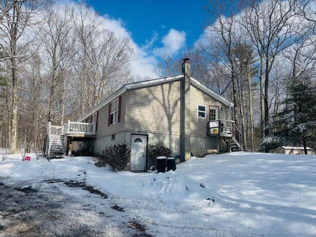 view of snowy exterior