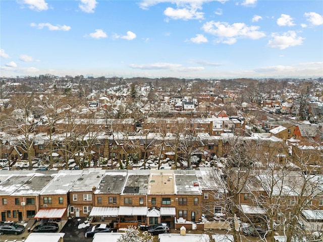 view of snowy aerial view