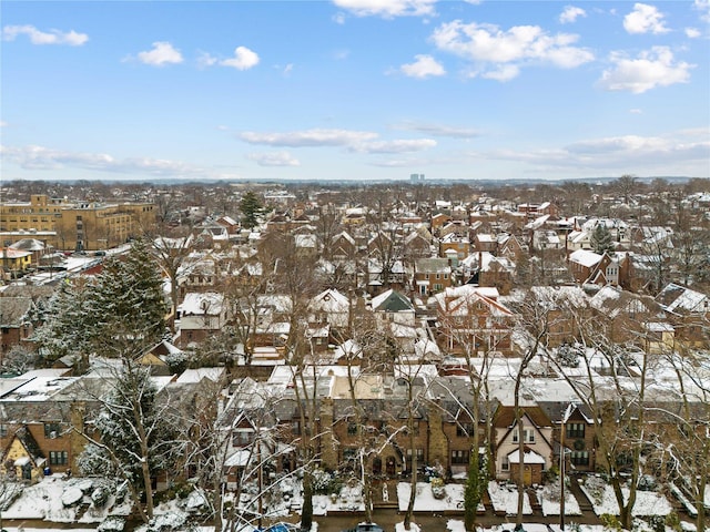 view of snowy aerial view