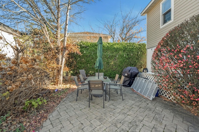 view of patio featuring grilling area