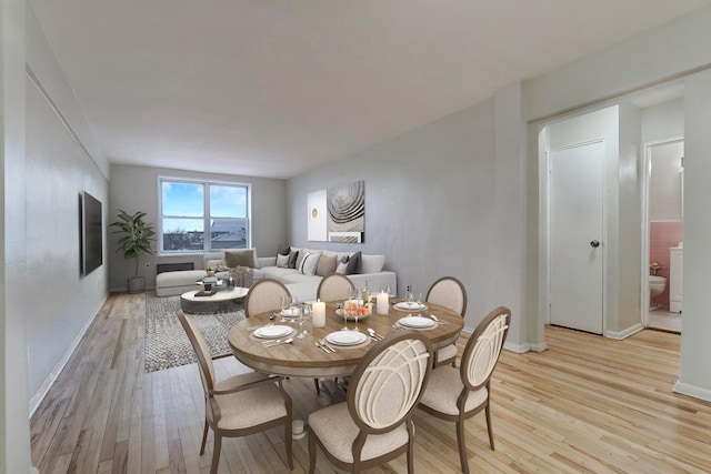 dining area featuring light hardwood / wood-style floors