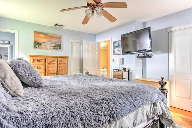 39 Cornwallis Rd, East Setauket, NY 11733 - bedroom featuring light wood-type flooring and ceiling fan