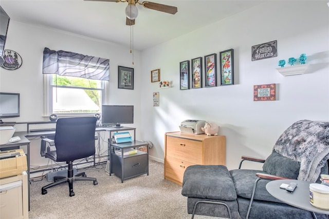 39 Cornwallis Rd, East Setauket, NY 11733 - office with carpet flooring and ceiling fan