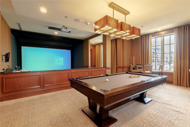 rec room with pool table