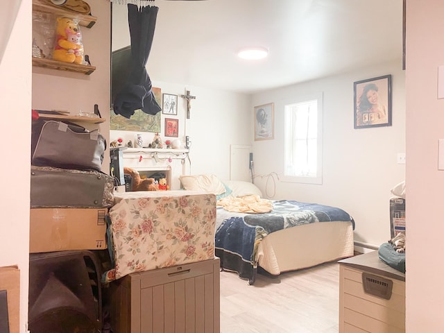 bedroom featuring light hardwood / wood-style flooring