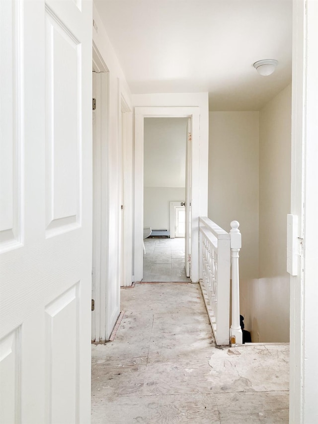 corridor with a baseboard radiator