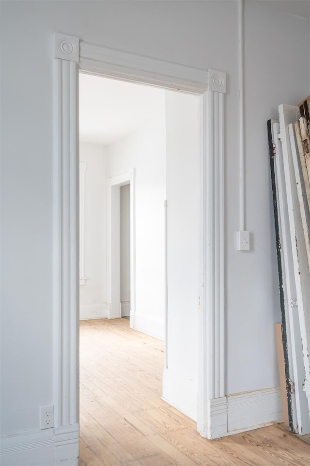 hallway featuring light hardwood / wood-style floors