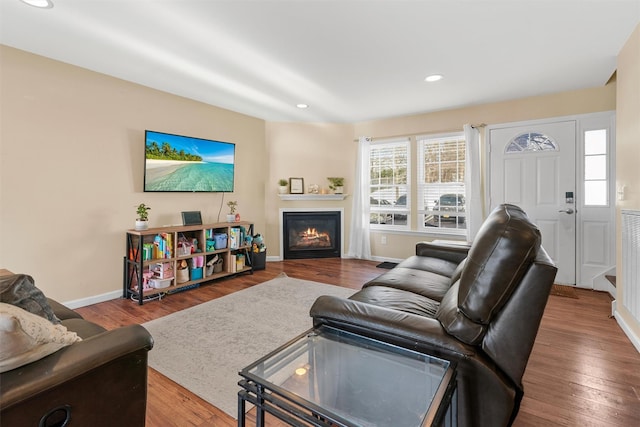 living room featuring hardwood / wood-style floors