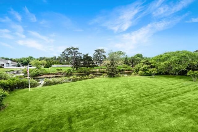 view of yard featuring a water view