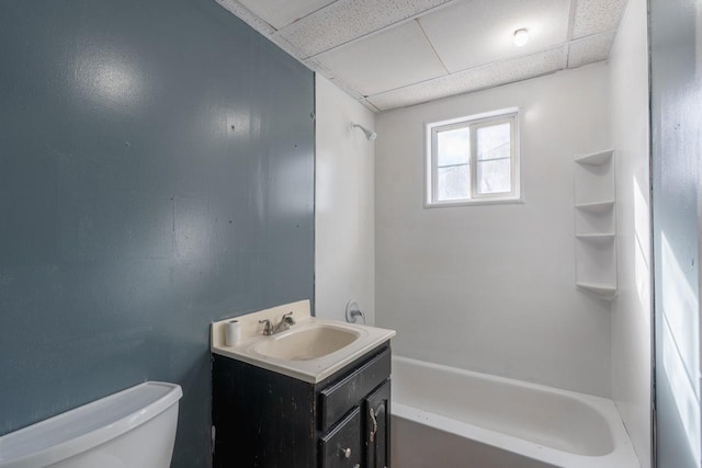 34 Laurel Trl, Monroe, NY 10950 - full bath with shower / bathing tub combination, toilet, a paneled ceiling, and vanity