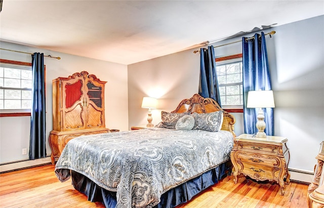8 Lucky Ln, Washingtonville, NY 10992 - bedroom featuring wood finished floors and a baseboard heating unit