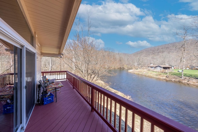 810 Haverstraw Rd, Suffern, NY 10901 - wooden deck with a water and mountain view