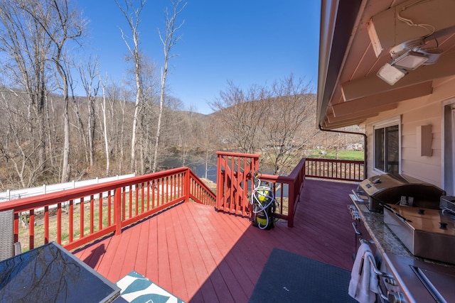 810 Haverstraw Rd, Suffern, NY 10901 - wooden deck featuring a fenced backyard and a mountain view