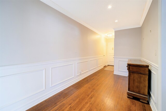 15 Bryant Cres Unit 1K, White Plains, NY 10605 - empty room featuring hardwood / wood-style flooring and ornamental molding