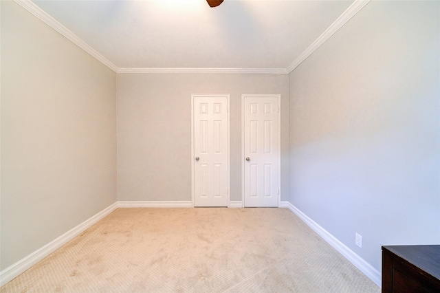 15 Bryant Cres Unit 1K, White Plains, NY 10605 - empty room with ceiling fan, light colored carpet, and ornamental molding