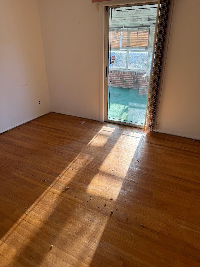 unfurnished room featuring hardwood / wood-style flooring