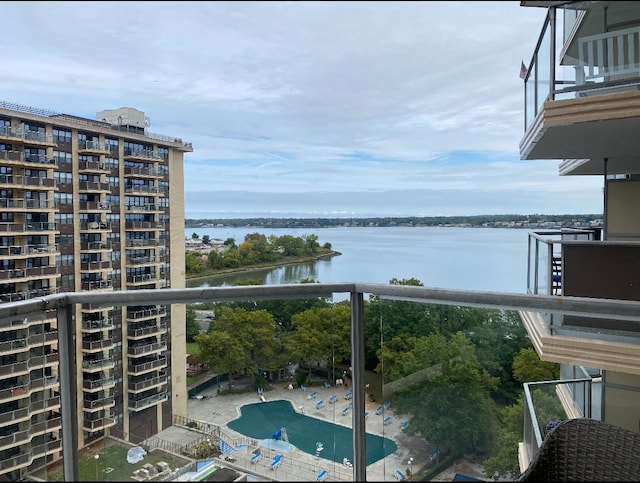 balcony with a water view