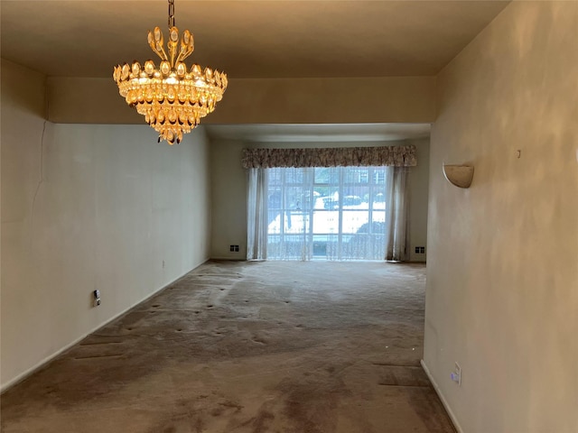 interior space with an inviting chandelier