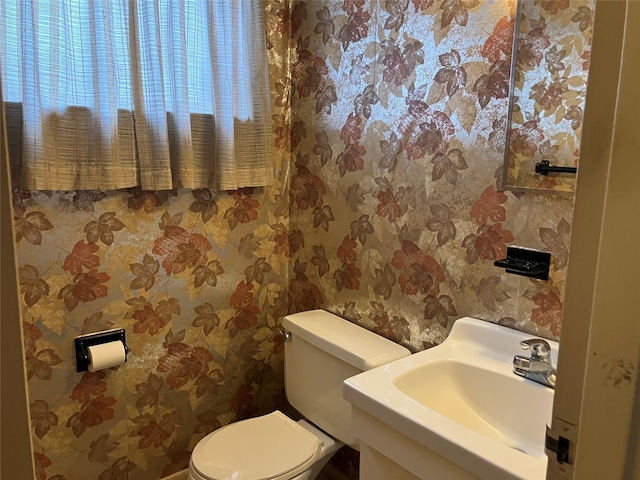 bathroom featuring toilet and sink