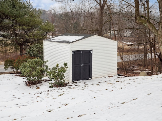 view of snow covered structure