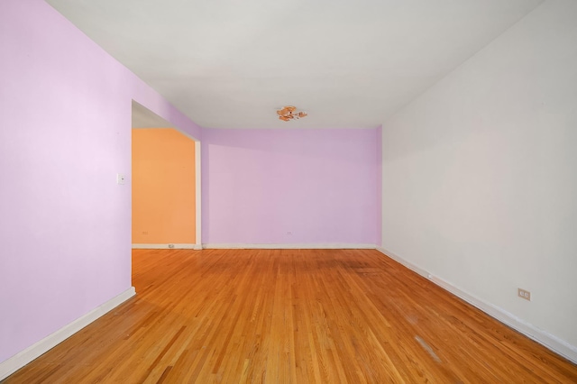 empty room featuring light wood-type flooring