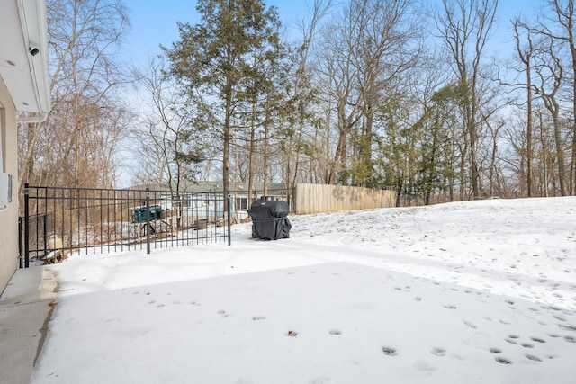 view of snowy yard