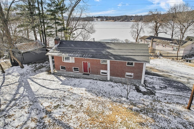 view of snow covered exterior