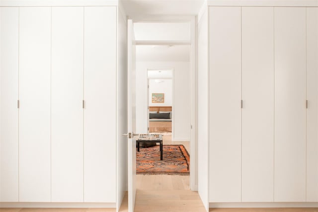 hallway featuring wood finished floors