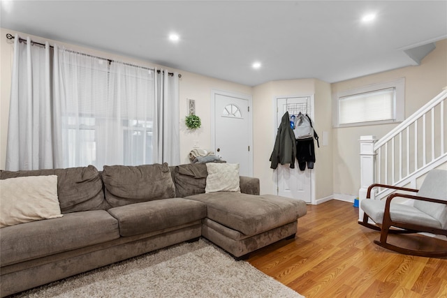 living room featuring hardwood / wood-style flooring