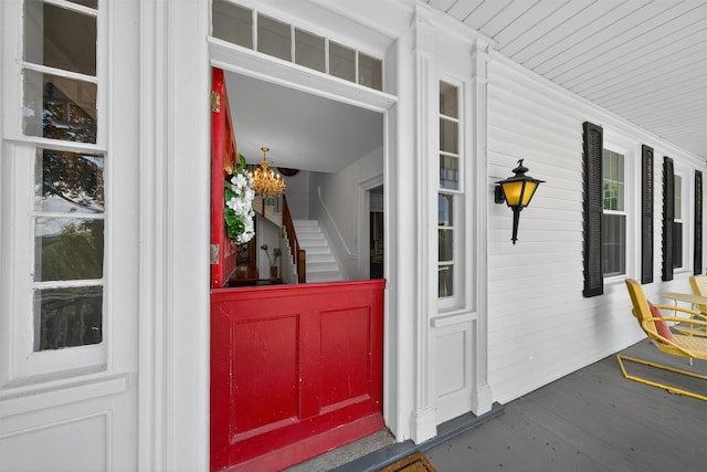 50 Maple Ave, Goshen, NY 10924 - doorway to property featuring a porch