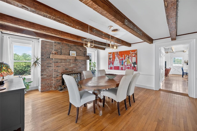 50 Maple Ave, Goshen, NY 10924 - dining room featuring light wood-style floors and beam ceiling