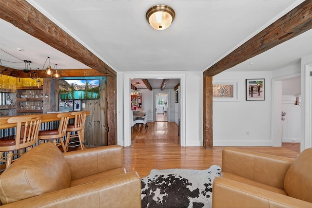 50 Maple Ave, Goshen, NY 10924 - living area featuring wood finished floors and baseboards