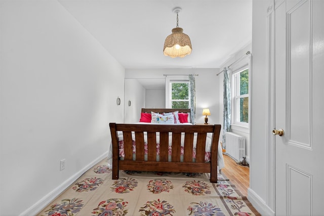 50 Maple Ave, Goshen, NY 10924 - bedroom with radiator heating unit and light wood-style flooring