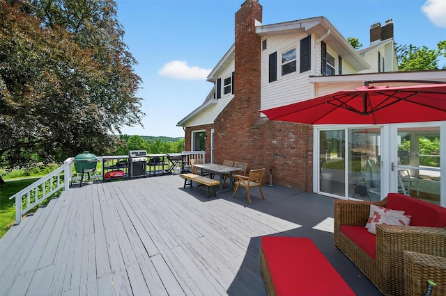50 Maple Ave, Goshen, NY 10924 - wooden deck featuring outdoor dining area, area for grilling, and an outdoor hangout area