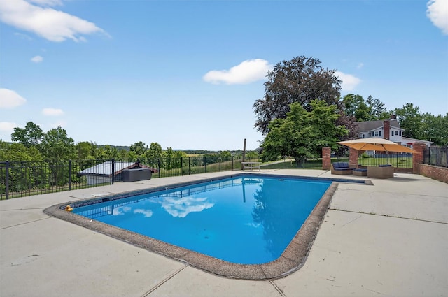 50 Maple Ave, Goshen, NY 10924 - view of swimming pool with a patio area, an outdoor living space, and a gazebo