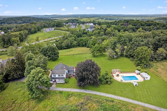 50 Maple Ave, Goshen, NY 10924 - drone / aerial view of a pool area and a heavily wooded area
