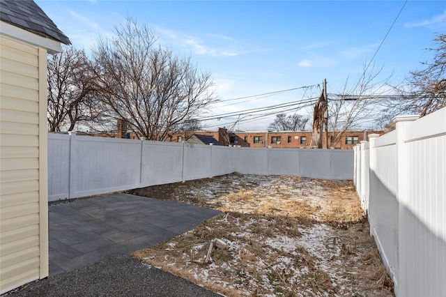 view of yard featuring a patio area