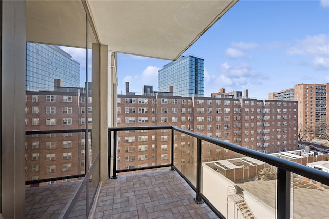 balcony with a city view