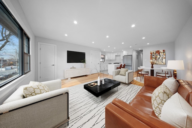 15815 77th Rd, Fresh Meadows, NY 11366 - living room with light wood finished floors and recessed lighting