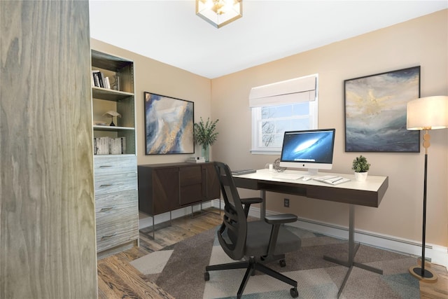 office with hardwood / wood-style floors