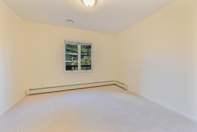 182-61 Avon Rd, Jamaica Estates, NY 11432 - unfurnished room featuring a baseboard heating unit and light colored carpet