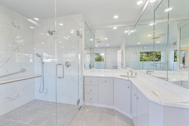 182-61 Avon Rd, Jamaica Estates, NY 11432 - bathroom with vanity and a shower with shower door