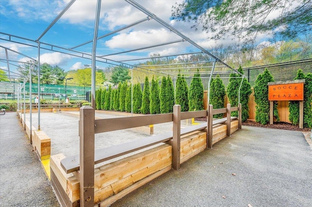 view of patio / terrace featuring fence